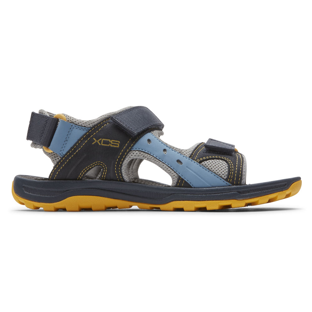 Rockport Mens Trail Technique Adjustable Velcro - Sandals Blue - JZC590487